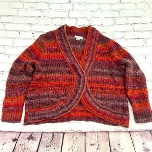 CJ Banks Women’s striped  color button front cardigan wool/alpaca blend size 2X